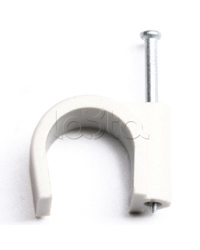 Скоба пластиковая с гвоздем, д.19 - 20мм DKC 52100 в Чебоксарах Крепеж Pintop.ru