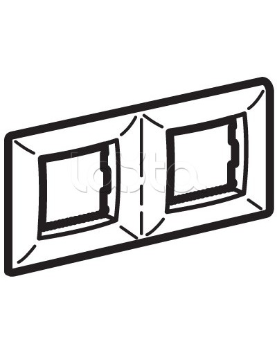 Рамка двухместная, белый RAL 9010, 4М, BRAVA DKC (75012W) в Чебоксарах Аксессуары для кабель-канала Pintop.ru