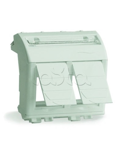 Адаптер для 2-х информационных разъемов Systimax, белый, 2мод DKC 76617B в Чебоксарах Аксессуары для стоек и шкафов Pintop.ru