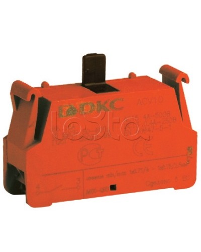 Блок контактный с клеммным безвинтовым зажимом, нормально-открытый DKC ACV10 в Чебоксарах Клеммные колодки Pintop.ru