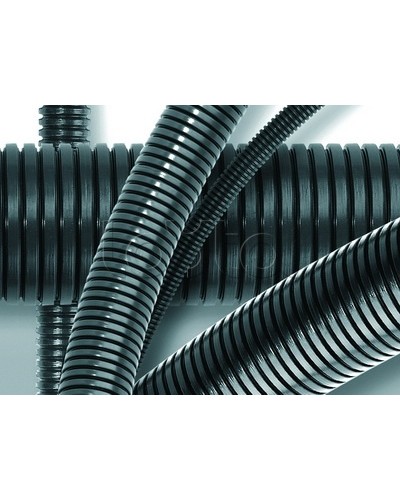 Труба ПА 6 гофр. DN48мм, ПВ-0, Dвн 47,4 мм, Dнар 54,5 мм, цвет тёмно-серый, без протяжки DKC PA604855F0 в Чебоксарах Гладкая труба Pintop.ru