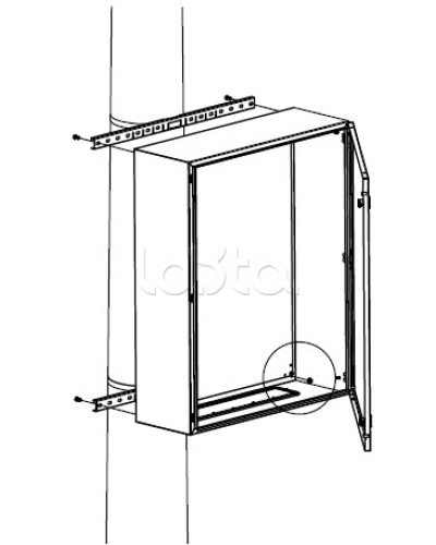 Комплект крепления шкафов CE/RAM box к столбу DKC R5FB600 в Чебоксарах Полки для шкафов и стоек Pintop.ru