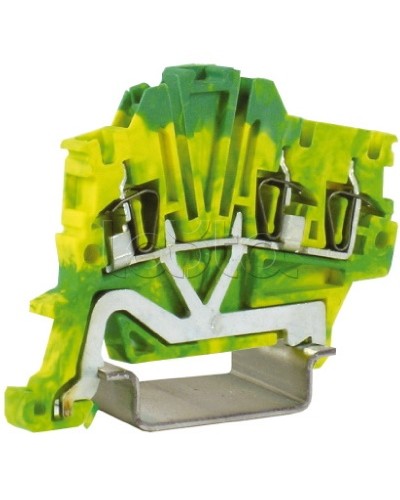 Зажим для заземления, 1 ввод/2 вывода, 1,5 кв.мм желто-зеленый DKC ZHT410 в Чебоксарах Держатели, клипсы, скобы Pintop.ru