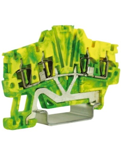 Зажим для заземления, 2 ввод/2 вывода, 1,5 кв.мм желто-зеленый DKC ZHT420 в Чебоксарах Держатели, клипсы, скобы Pintop.ru