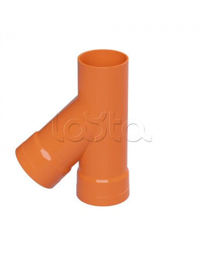 Тройник для двустенных труб одного диаметра ф110мм, 45°, полипропилен DKC 019110 в Чебоксарах Повороты, муфты, тройники Pintop.ru