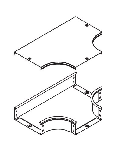 Крышка DPT на ответвитель Т-образный горизонтальный осн. 100 DKC 38042 в Чебоксарах Аксессуары для лотков Pintop.ru