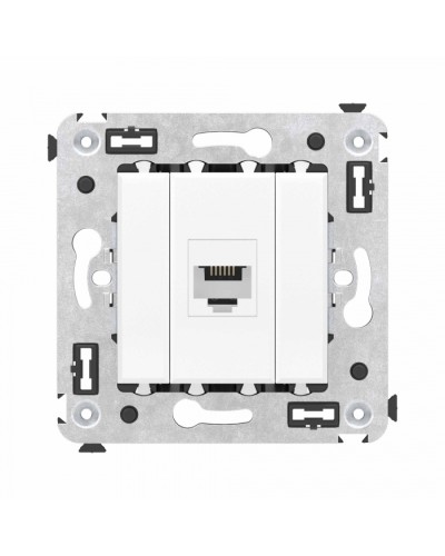 Телефонная розетка RJ-12 без шторки в стену одинарная, Avanti, Белое облако DKC (4400613) в Чебоксарах Розетки компьютерные и телефонные Pintop.ru