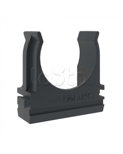 Держатель с защелкой D=25 (Черный) DKC (51025N) в Чебоксарах Держатели, клипсы, скобы Pintop.ru