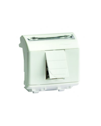 Розетка USB 2.0, со шторкой, белый RAL 9010, 1 разъем, 2М, BRAVA DKC 76202B в Чебоксарах Аксессуары для стоек и шкафов Pintop.ru