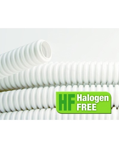 Труба ПЛЛ гибкая гофр. не содержит галогенов д.40мм, ПВ-0, с протяжкой,20м, цвет белый DKC 81840 в Чебоксарах Труба гофрированная Pintop.ru