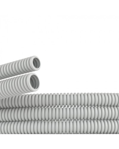 Труба ПВХ гибкая гофр. д.40мм, тяжёлая без протяжки, цвет серый DKC 90540 в Чебоксарах Труба гофрированная Pintop.ru