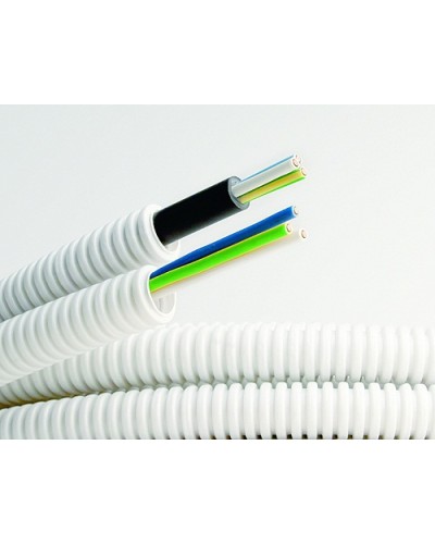 Электротруба ПВХ гибкая гофр. д.16мм, цвет серый, с кабелем ВВГнг(А)-LS 3х1,5мм² РЭК ГОСТ+, 50м DKC 9L91650 в Чебоксарах Труба гофрированная Pintop.ru