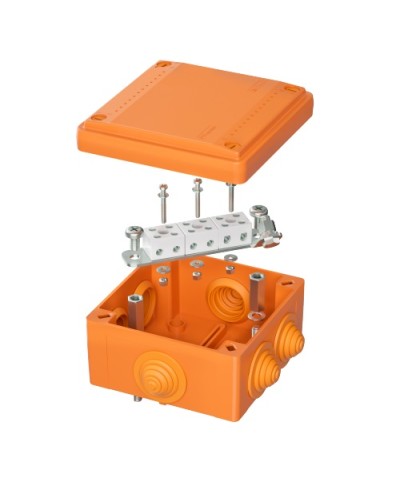 Коробка пластиковая FS с кабельными вводами и клеммниками, IP55,100х100х50мм, 6р, 4мм.квDKC (FSB11604) в Чебоксарах Распределительные коробки Pintop.ru