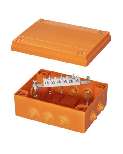 Коробка распределительная IP55, пластиковая с кабельными вводами и клеммниками 240х190х90мм DKC FSK41610 в Чебоксарах Распределительные коробки Pintop.ru