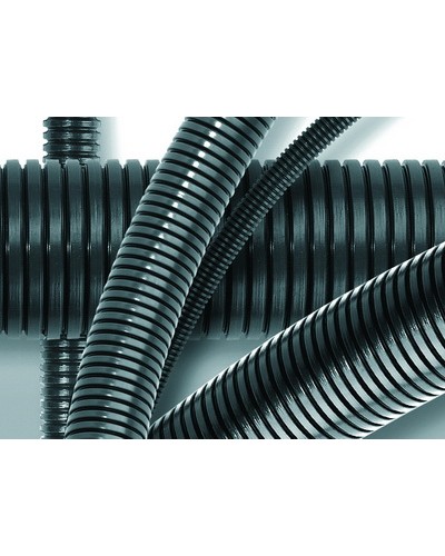 Труба гофрированная DN12мм, ПВ-0, д. вн. 12,2 мм, д. нар. 15,8 мм, полиамид с протяжкой DKC PA611216F0 в Чебоксарах Труба гофрированная Pintop.ru