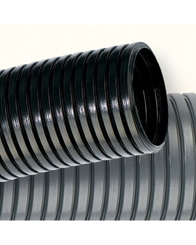 Труба гофрированная DN12мм, ПВ-2, Dвн 12,2 мм, Dнар 15,8 мм, полиамид 6, цвет чёрный, с протяжкой, DKC PA611216F2 в Чебоксарах Труба гофрированная Pintop.ru