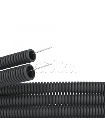 Труба гофр. DN29мм,полиамид 6, с протяжкой, темно-серый DKC (PA612935F0) в Чебоксарах Труба гофрированная Pintop.ru