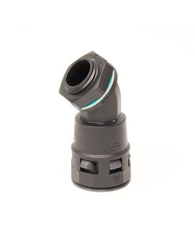 Монтажный комплект муфта 45 грд. труба-коробка DN 12 мм, М16х1,5, полиамид, цвет черный DKC PACL12M16N в Чебоксарах Повороты, муфты, тройники Pintop.ru