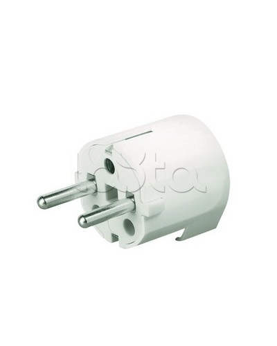 Вилка кабельная, бытовая с центральным вводом кабеля. Белая. IP20 16А 2P+E 230В DKC DIS1302063 в Чебоксарах Аксессуары для стоек и шкафов Pintop.ru