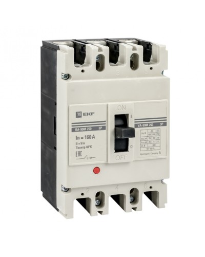 Выключатель автоматический ВА-99М 250/250А 3P 5In 35кА EKF PROxima (mccb99-3P5In250-250m) в Чебоксарах Электротехническое оборудование Pintop.ru