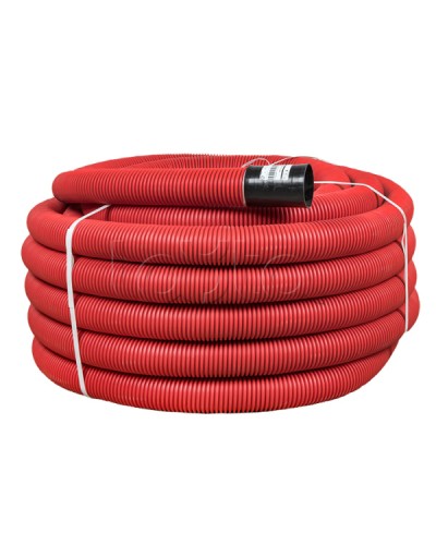 Труба гофр. двустенная ПНД/ПНД гибкая с протяжкой d90 мм (50 м) красная EKF-Plast (tg2st-90-50m) в Чебоксарах Труба гофрированная Pintop.ru