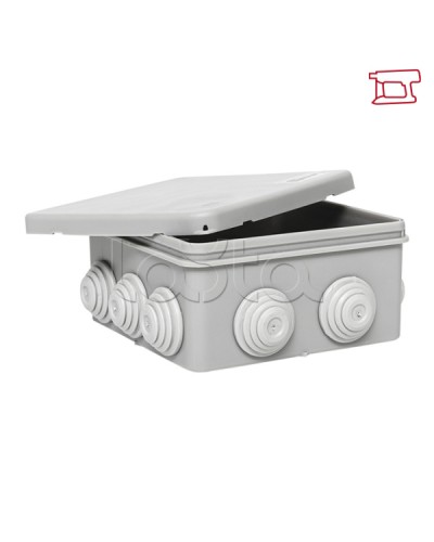 Коробка распределительная КМР-030-014 с крышкой (100х100х50), 10 мембр. вводов IP55 EKF (plc-kmr-030-014) в Чебоксарах Распределительные коробки Pintop.ru