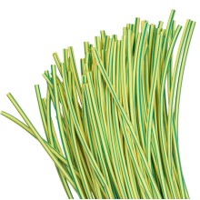 Термоусаживаемая трубка ТУТ нг 4/2 желто-зеленая в отрезках по 1м EKF PROxima (tut-4-yg-1m)