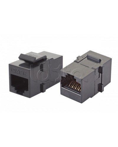 Проходной адаптер RJ45-RJ45, UTP категории 6 keystone, черный Eurolan (12B-U6-03BL) в Чебоксарах Проходные адаптеры RJ-45 и разветвители Pintop.ru