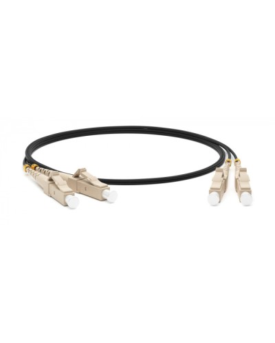 Патч-корд волоконно-оптический (шнур) MM 50/125, LC-ST, 2.0 мм, duplex, LSZH, 10 м Hyperline FC-D2-50-LC/PR-ST/PR-H-10M-LSZH-BK в Чебоксарах Патч-корды оптические Pintop.ru