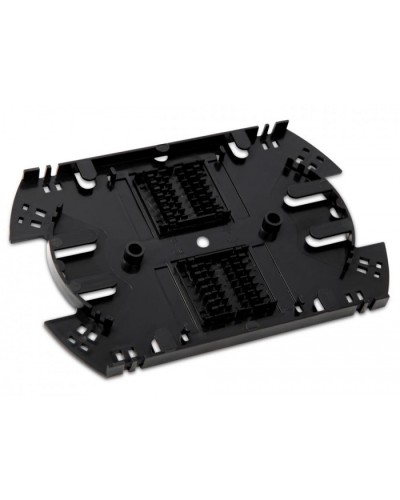 Сплайс-кассета оптическая для боксов FO-19R (аналог КУ-01) с двумя ложементами (без крышки) Hyperline FO-SPL01-HLD-BK в Чебоксарах Кроссы оптические Pintop.ru