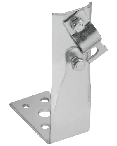 Держатель проводника круглого 6-10мм винтовой угловой h=80мм оцинкованная сталь IEK (ZDP87-11-1-16-80) в Чебоксарах Крепеж Pintop.ru