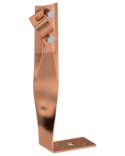 Держатель проводника круглого 6-10мм винтовой угловой скрученный h=140мм медь IEK (ZDP87-50-1-16-140) в Чебоксарах Крепеж Pintop.ru