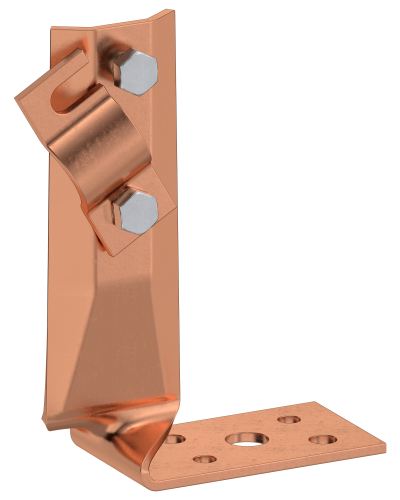 Держатель проводника круглого 6-10мм винтовой угловой скрученный h=70мм медь IEK (ZDP87-50-1-16-70) в Чебоксарах Крепеж Pintop.ru