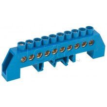 Шина N "ноль" в комбинированном DIN-изоляторе типа "Стойка" ШНИ-8х12-10-КС-С IEK (YNN10-812-10DP-K07)