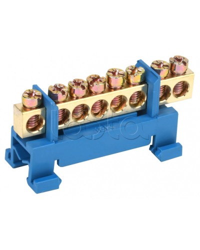 Шина нулевая изолированная с одним угловым изолятором ШНИ-6x9-8-С-С IEK (YNN10-69-8P-K07) в Чебоксарах Клеммные колодки Pintop.ru