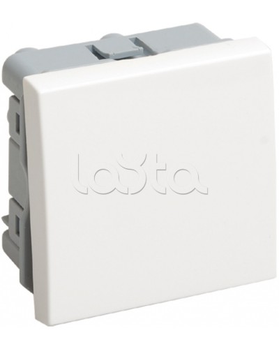 Выключатель одноклавишный (на 2 модуля) ПРАЙМЕР белый (ВКО-21-00-П) IEK CKK-40D-VO2-K01 в Чебоксарах Аксессуары для кабель-канала Pintop.ru