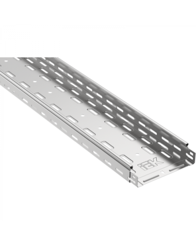 ESCA Лоток перфорированный 50х150х3000 RAL 9016 IEK (CLPK10-050-150-3) в Чебоксарах Аксессуары для лотков Pintop.ru