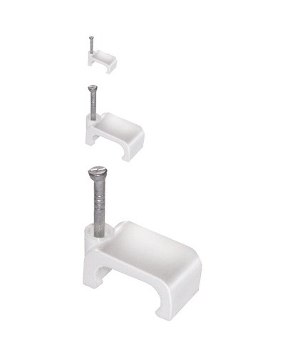 Скоба 8 мм плоская пластиковая (100 шт/уп) IEK USK21-08-100 в Чебоксарах Держатели, клипсы, скобы Pintop.ru