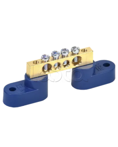 Шина N ноль на двух угловых изоляторах ШНИ-6х9-4-У2-С IEK (YNN10-69-4C2-K07) в Чебоксарах Клеммные колодки Pintop.ru