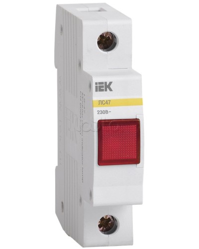 Лампа сигнальная красная DIN 1P неон ЛС-47 IEK MLS10-230-K04 в Чебоксарах Оповещатели Pintop.ru