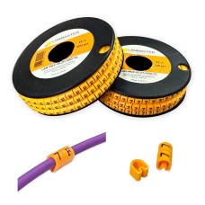 Клипса маркировочная на кабель диаметром 3.6–7.4 мм, символ "2", 500 шт., желтая LANMASTER LAN-MCC-EC22/500-YL