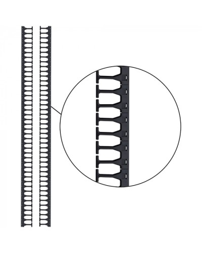 Кабельная гребенка 48U с пальцами глубиной 106 мм, 2 шт. в компл., черная LANMASTER (LAN-DC-CB-48Ux8-PF/S) в Чебоксарах Аксессуары для стоек и шкафов Pintop.ru