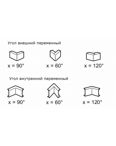 Угол внутренний/внешний переменный для мини-канала 32х16 LEGRAND 033325 в Чебоксарах Аксессуары для кабель-канала Pintop.ru