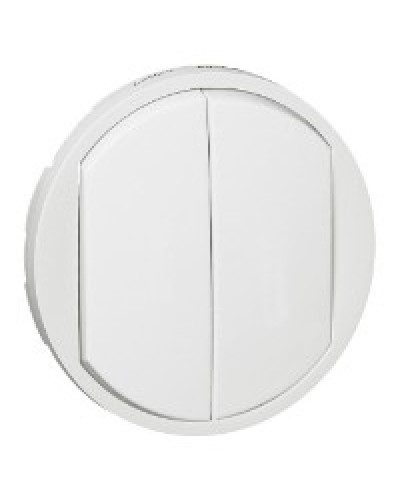 Лицевая панель для выключателя двойного белый Celiane Legrand 068002 в Чебоксарах Аксессуары для кабель-канала Pintop.ru