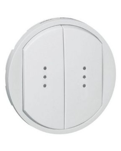 Лицевая панель для выключателя двойного с индикацией белый Celiane Legrand 068004 в Чебоксарах Аксессуары для кабель-канала Pintop.ru