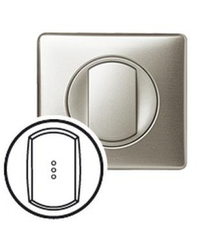 Лицевая панель для выключателя с индикацией титан Celiane Legrand 068303 в Чебоксарах Аксессуары для кабель-канала Pintop.ru