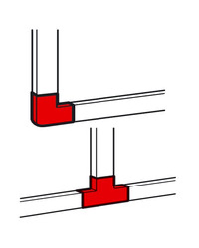 Угол плоский/отвод Т-образный для кабель-канала METRA Legrand (638199) в Чебоксарах Аксессуары для кабель-канала Pintop.ru