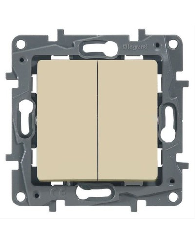 Выключатель двухклавишный 10 AX 250 В слоновая кость Etika Legrand 672302 в Чебоксарах Аксессуары для кабель-канала Pintop.ru