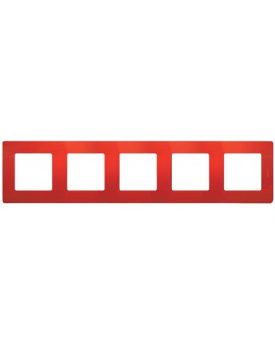Рамка 5 постов Etika красный Legrand 672535 в Чебоксарах Аксессуары для кабель-канала Pintop.ru