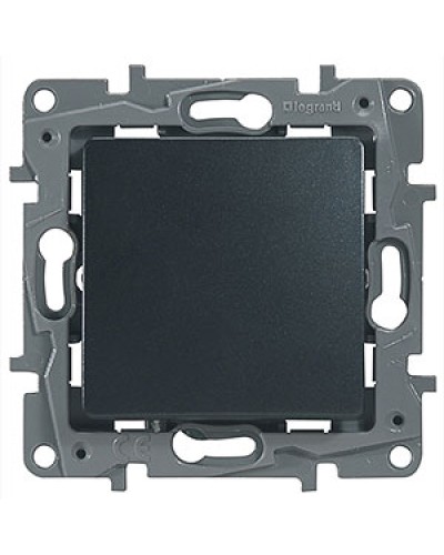 Выключатель без фиксации с Н.О./Н.З. контактом 6 A 250 В антрацит Etika Plus Legrand 672614 в Чебоксарах Аксессуары для кабель-канала Pintop.ru